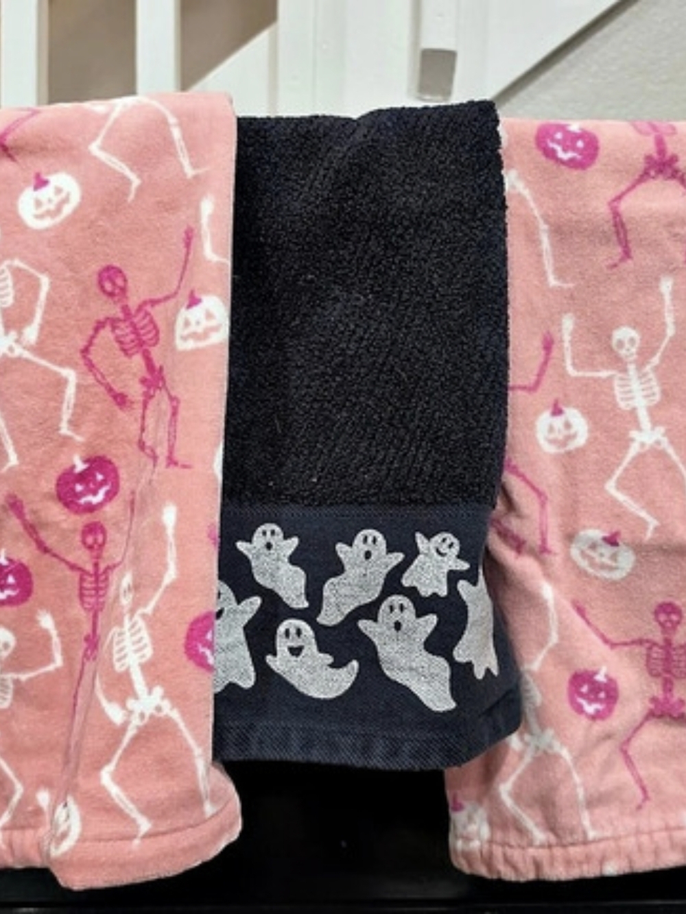 Halloween Hand-Towel Set Pink & Black